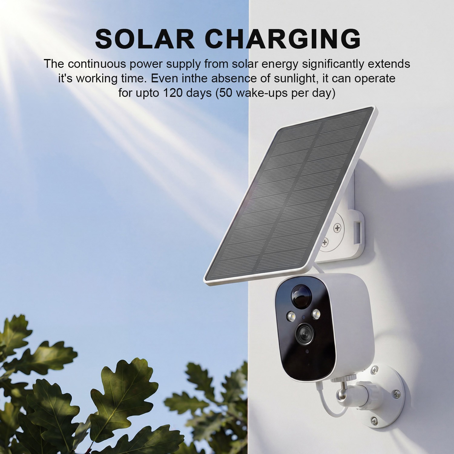 4-Pack Solar Battery Powered Security Camera System Wireless WiFi Camera Outdoor
