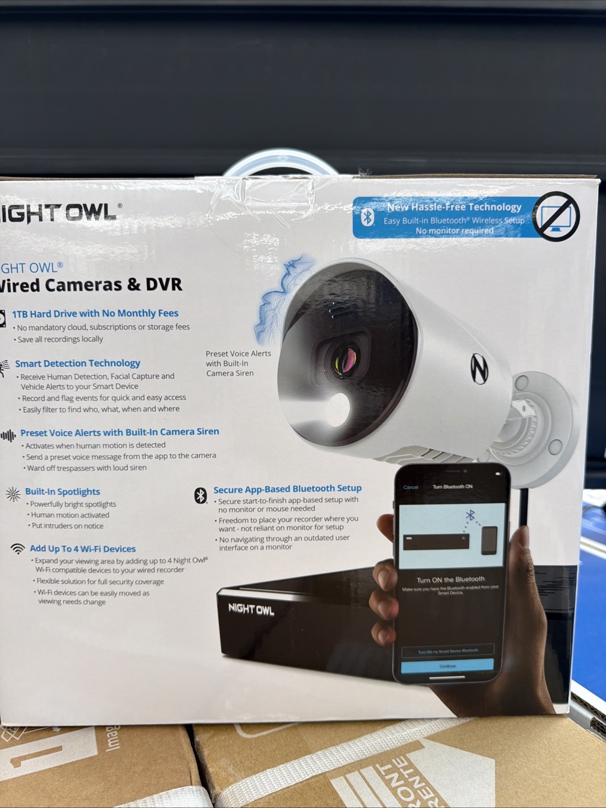 Night Owl UHD 1TB HDD 8 Channel Bluetooth Camera System – White (WM-BTD881-4LSA)