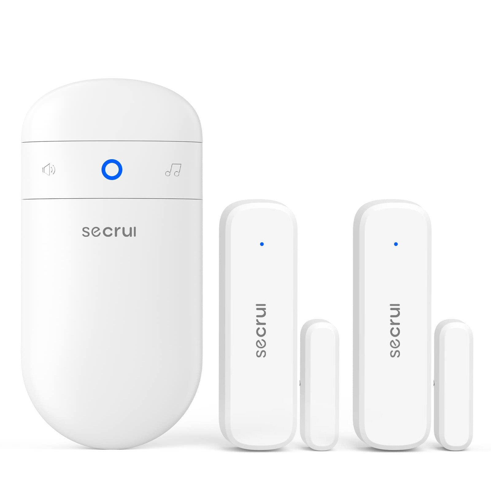 Door Chime When Opens, Opened Alarm for 1 Receiver+2 Sensor, White