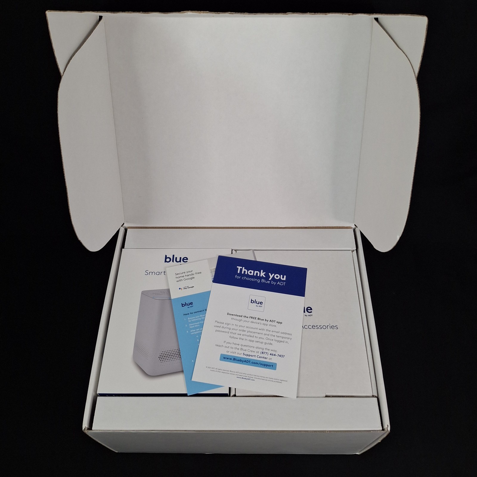 Blue by ADT Smart Home Hub Security System S40LR0-01 Hub, Nest Mini & 8 Sensors