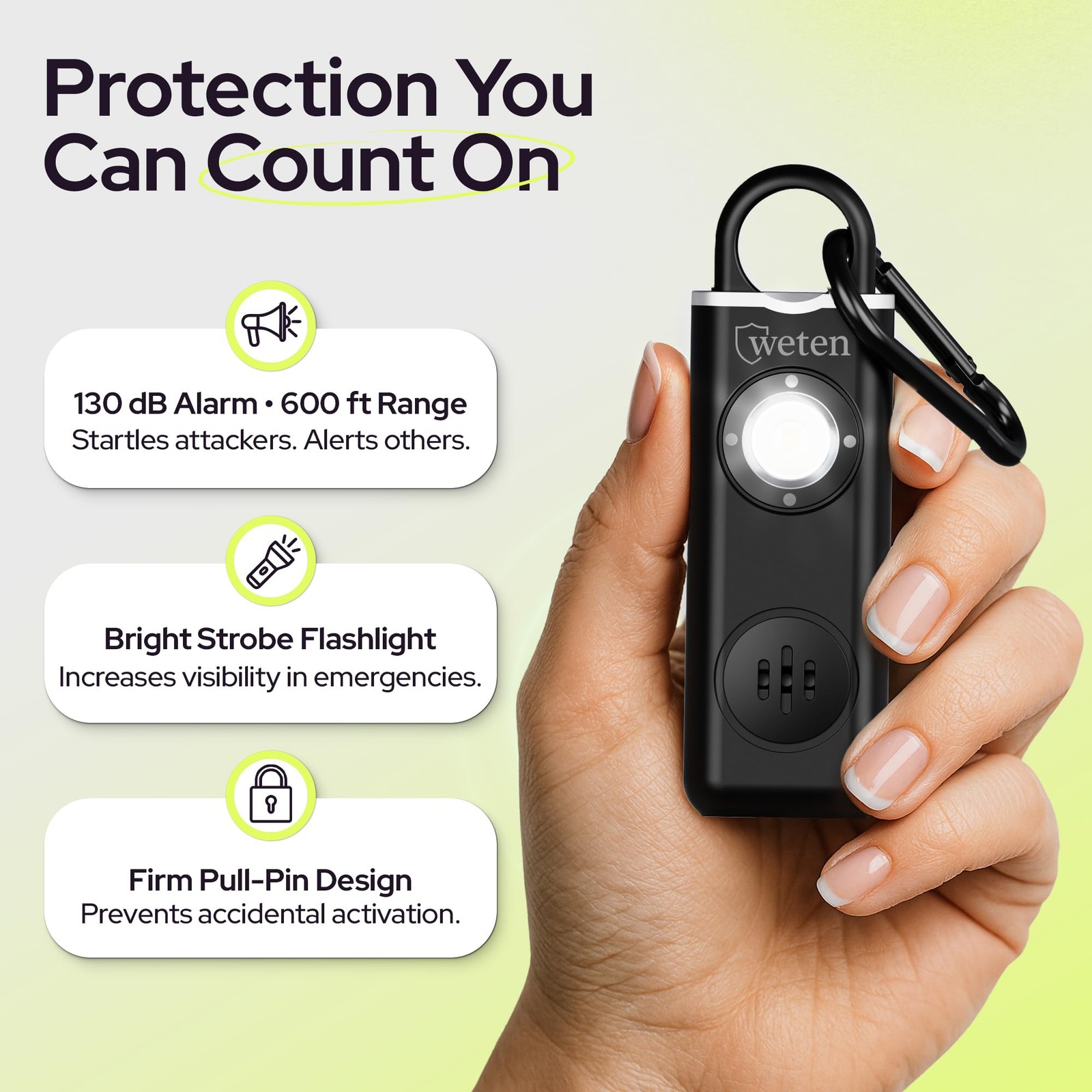 Personal Safety Alarm for Women – 130dB Loud Panic Siren Keychain 3 Pack – Ra…