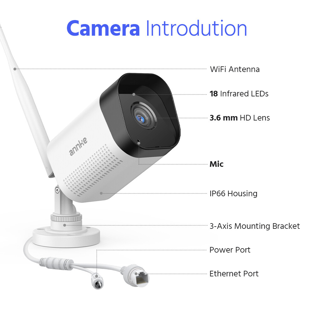 ANNKE 4K 16CH NVR Wireless 8MP WIFI Security IP Camera System Two Way Audio AI