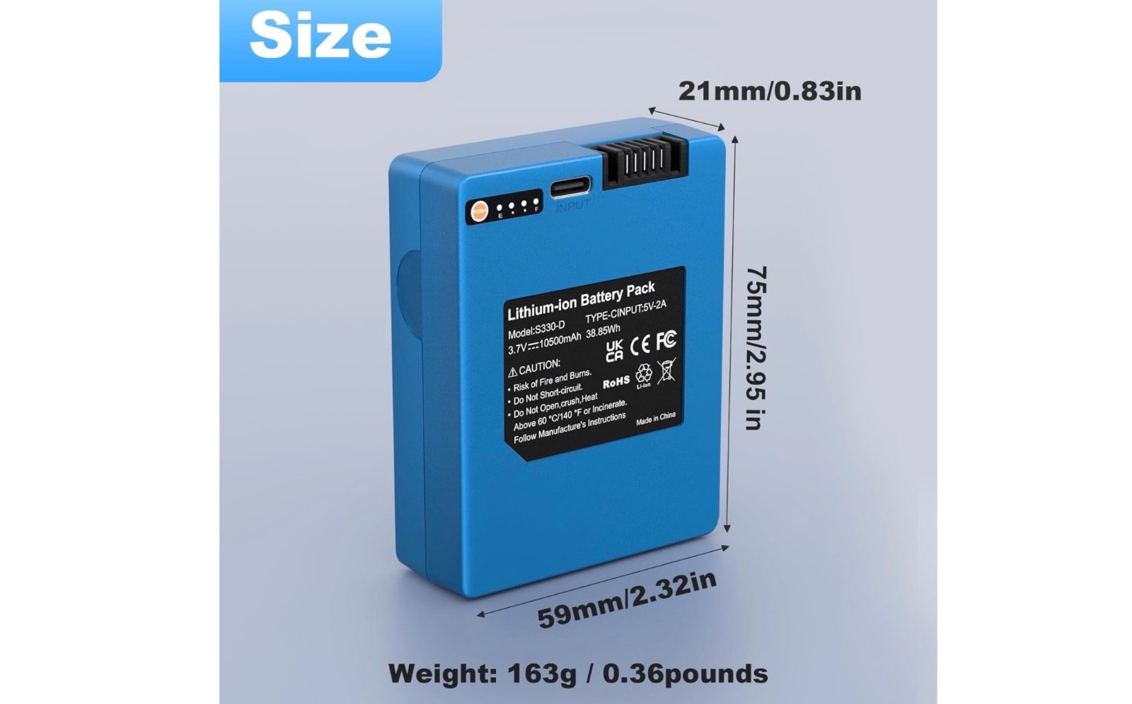 Security Rechargeable Battery for S330 Video Smart Lock 3-in-1 and Smart Drop, 1