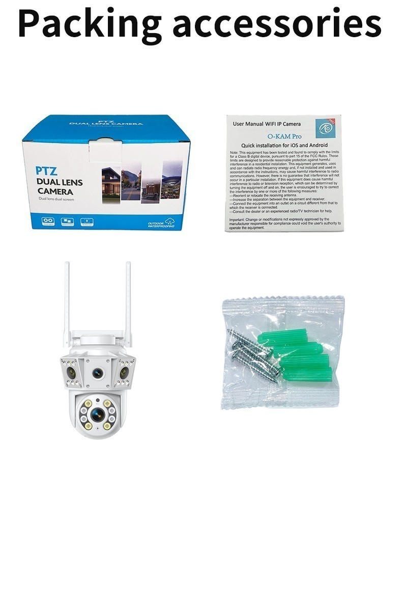 1080P 2MP Wireless WIfi Camera Multi Lens Surveillance Camera Two Way Intercom