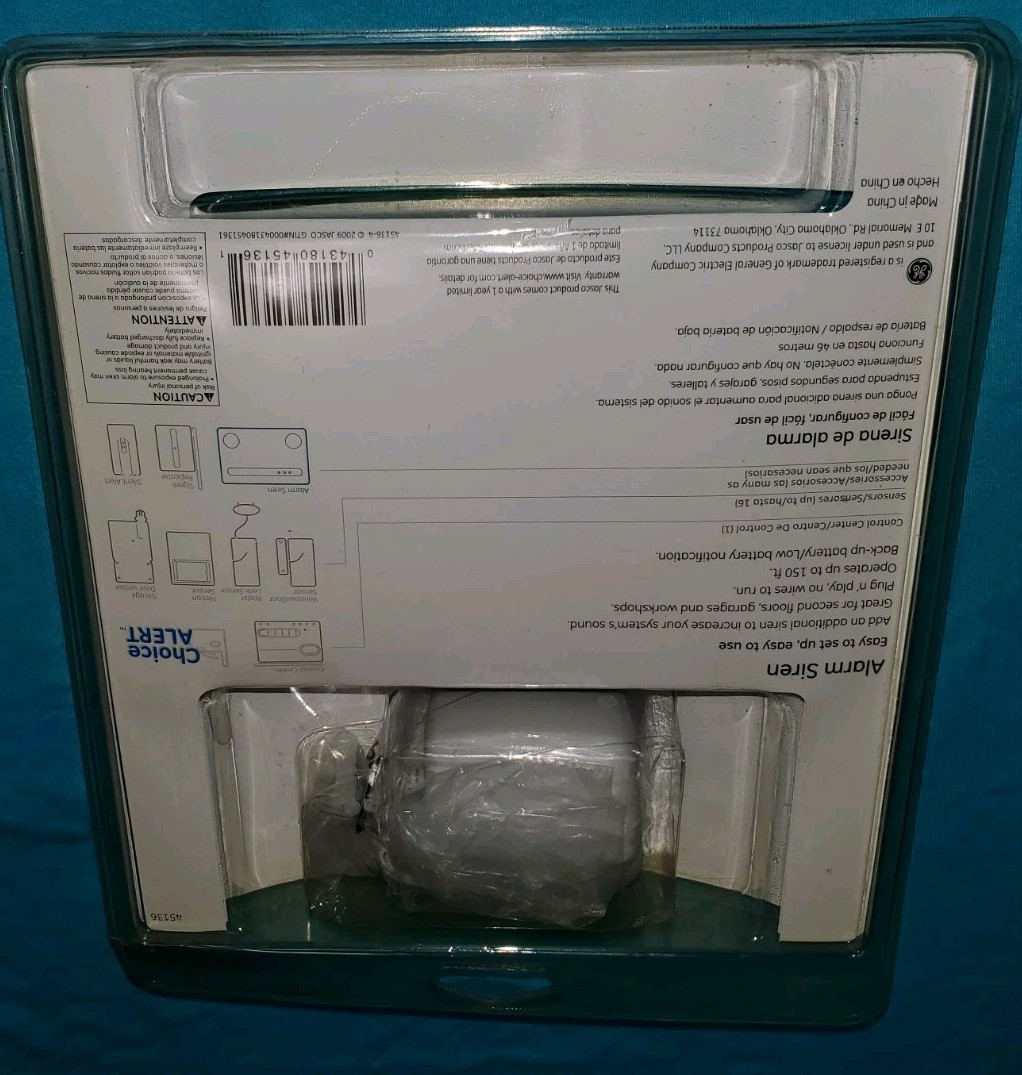 GE Wireless Alarm Siren for Security System 45136 | Choice Alert NEW FREE SHIPPN