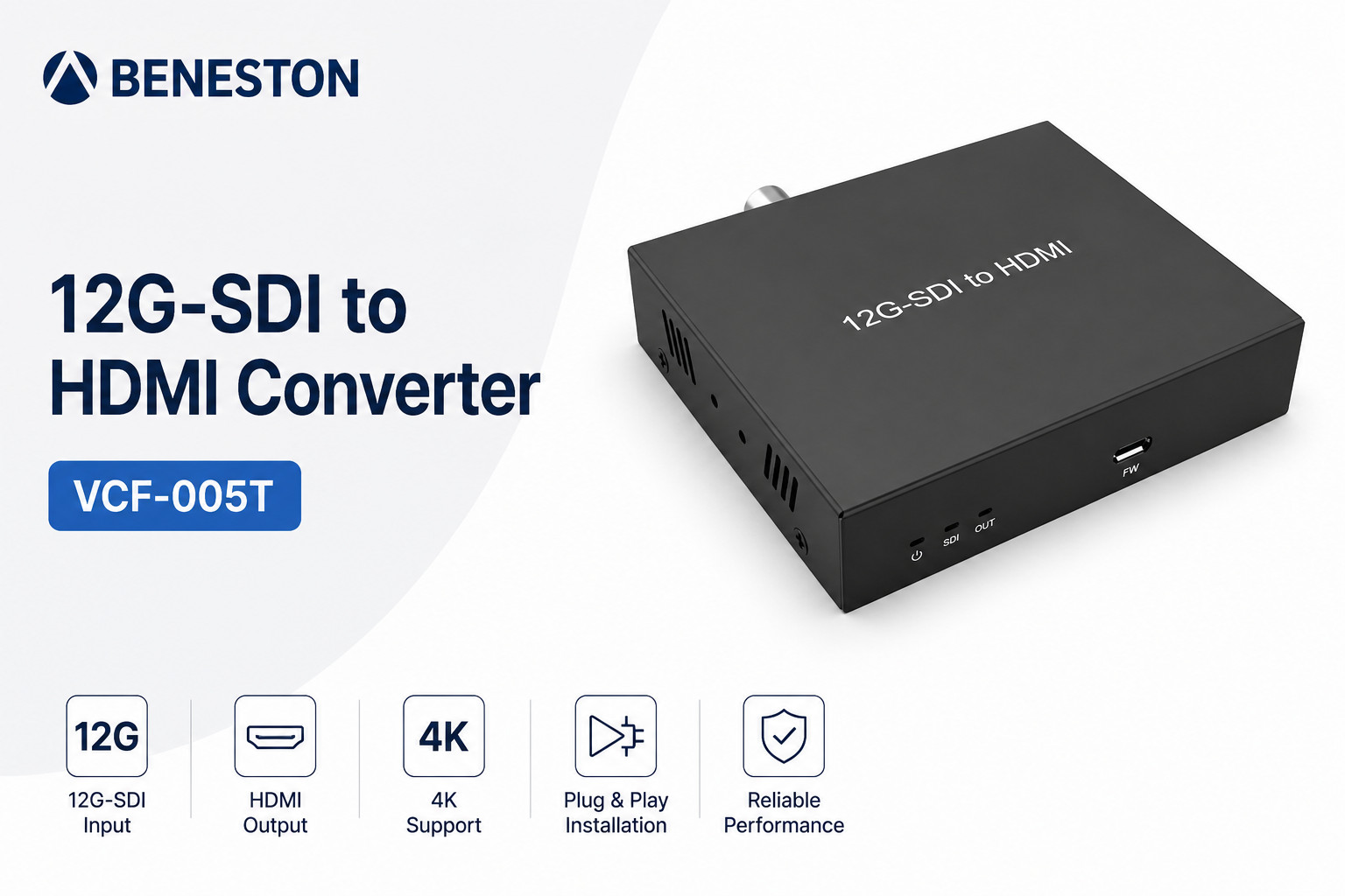 BENESTON 12G-SDI to HDMI Converter / Broadcast / 59.94 Support