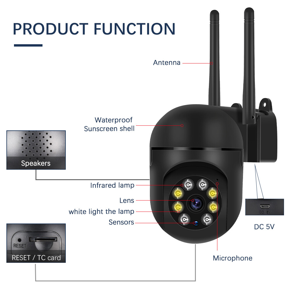 5G Wifi Wireless Security Camera System Outdoor Home Night Vision Cam 1080P HD
