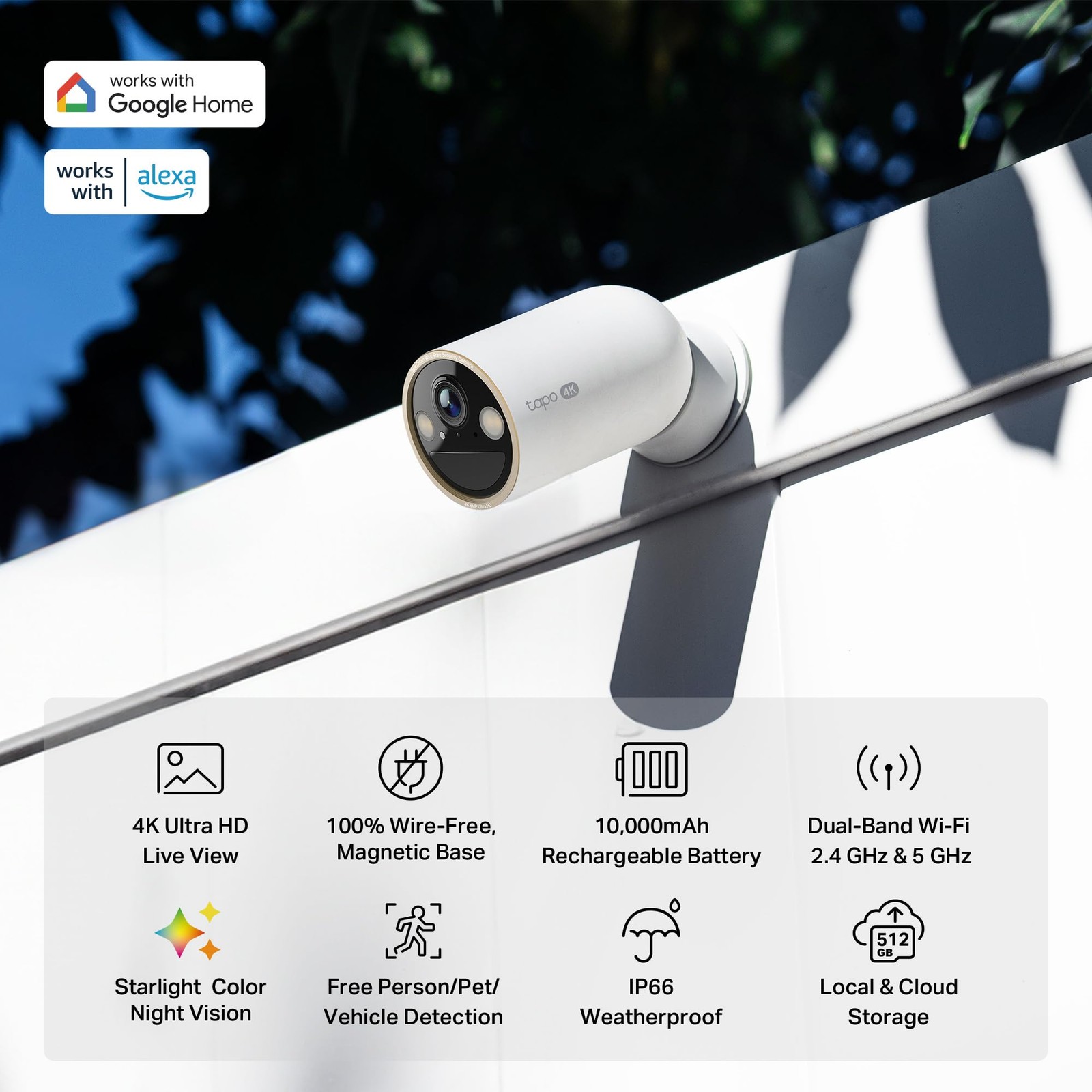 Tapo MagCam 4K Outdoor Wireless Security Camera Up to 200Day Battery, Magnet…