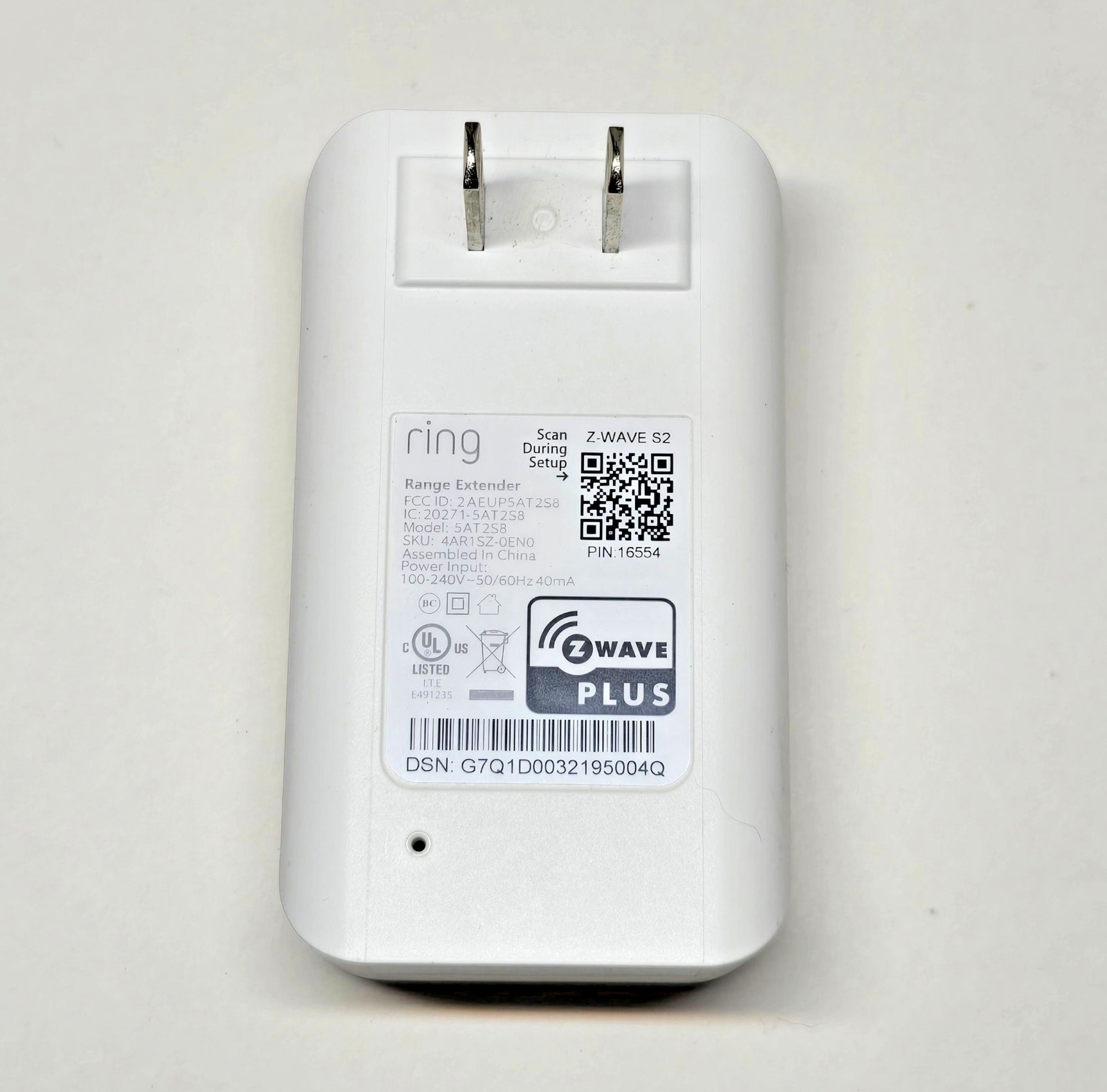 Ring Alarm Range Extender (2nd Gen) 5AT2S8 – Z-Wave S2 – Tested – Clean