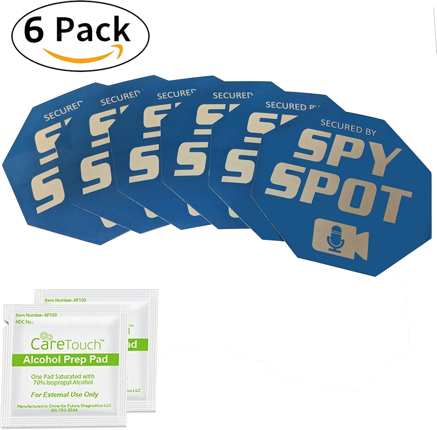 ADT Style Vinyl | 6 Pack | 3″ X 3″ | Double Sided | Alarm Security | Window Stic