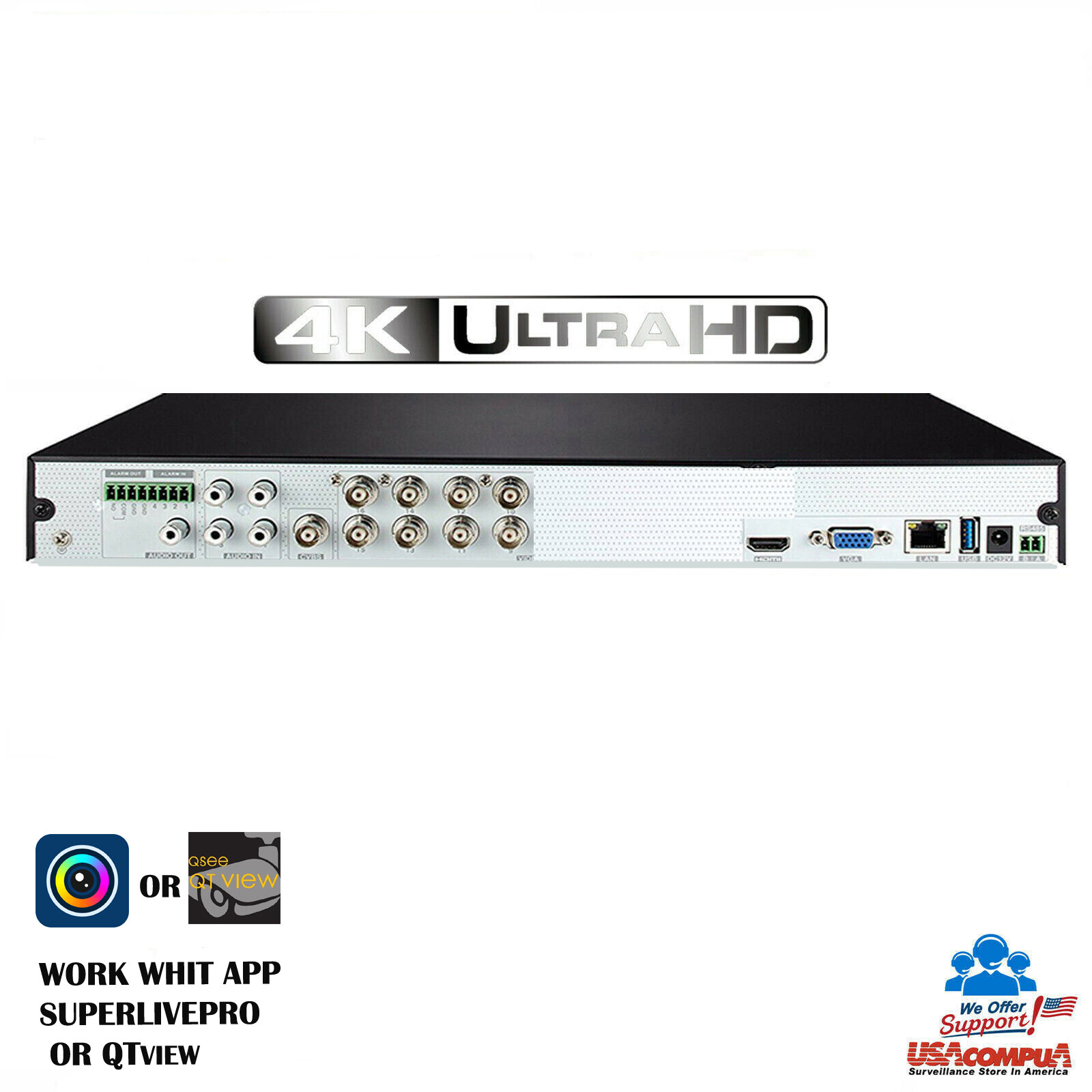TVT SIMILAR Q-See 8 Channel DVR 8CH QTH87 5MP 2TB WD Purple Hard Drive