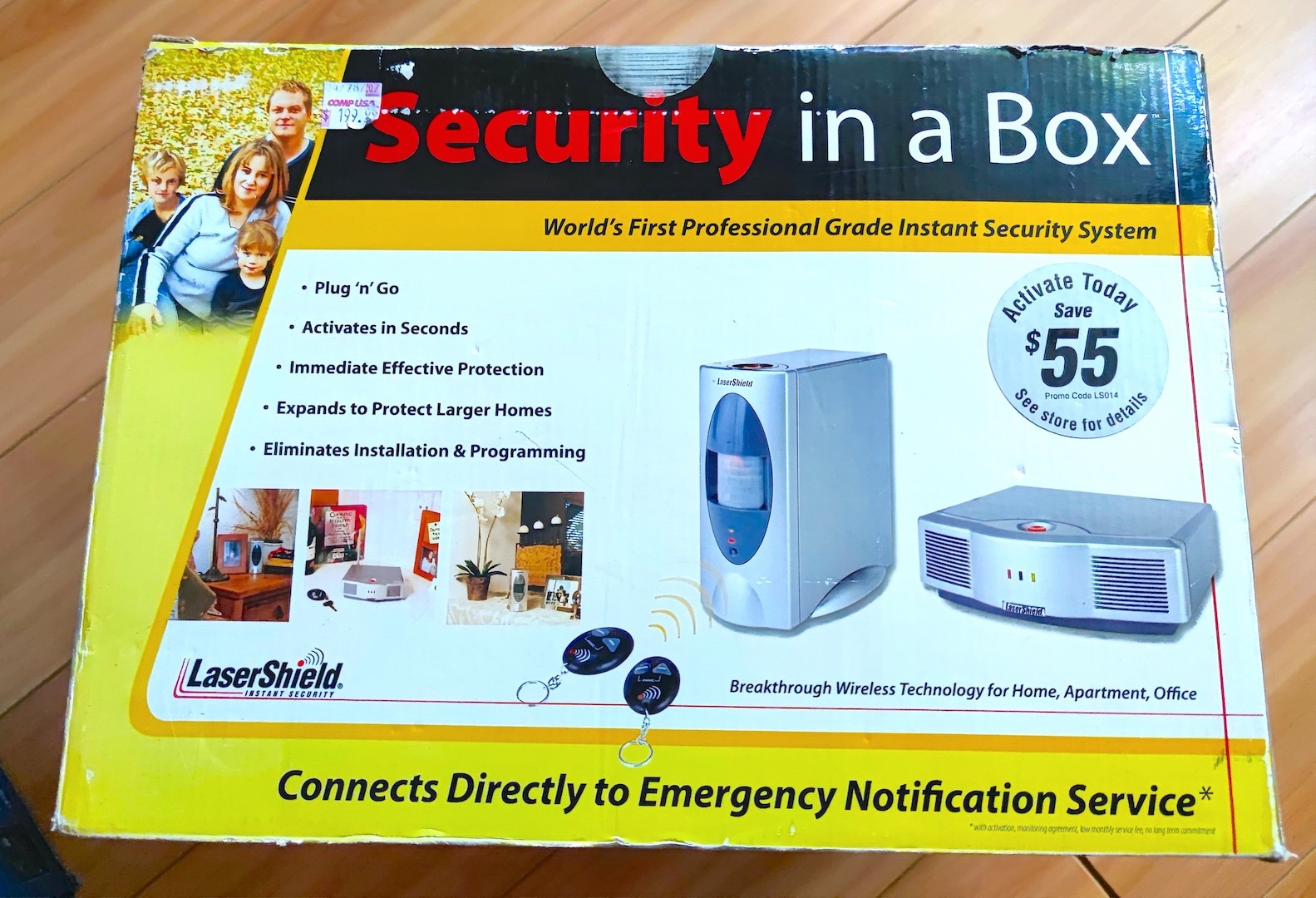 LaserShield Instant Security System Plug N Go Professional Monitoring NOS