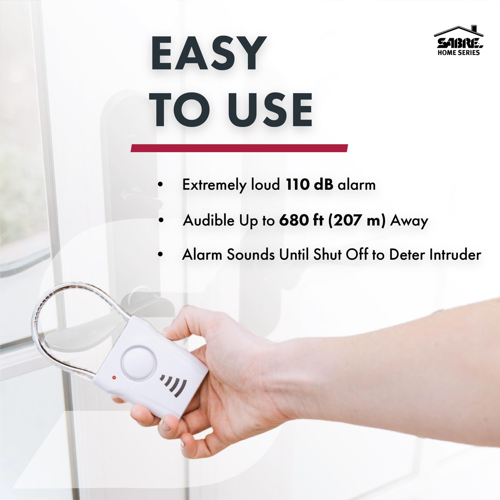 SABRE Door Handle Alarm – 110dB Door Alarm for Home Security – Audible up to …
