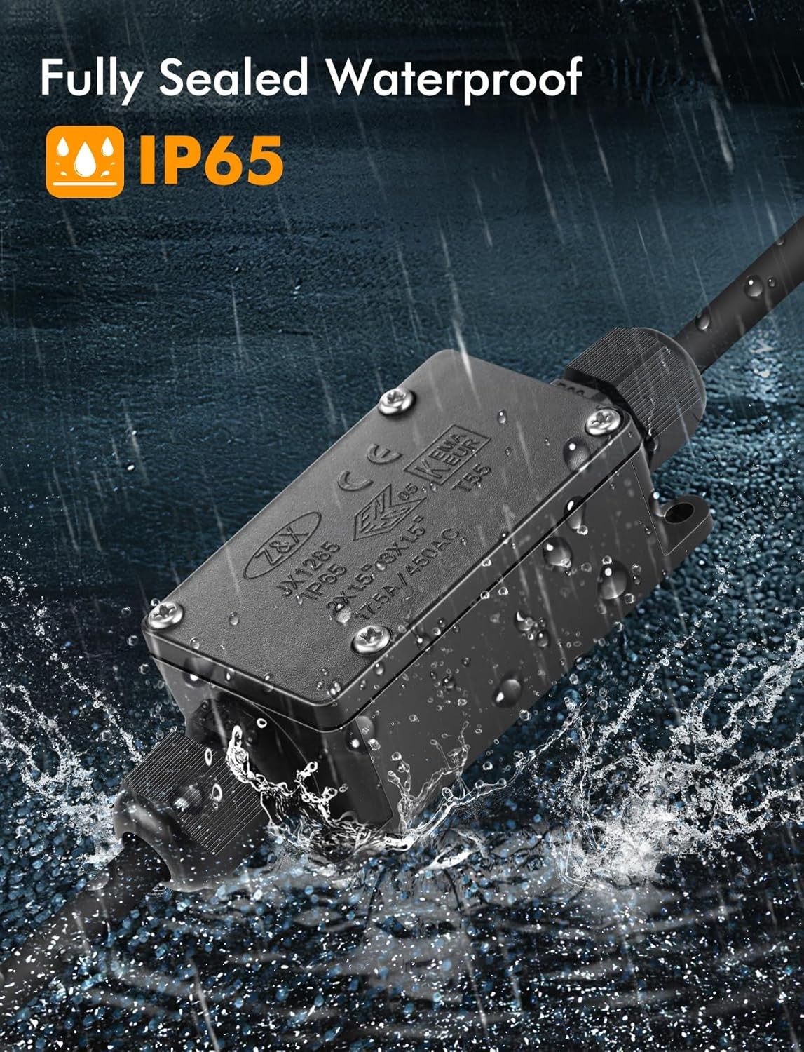 Junction Box – 4 Pack IP65 Waterproof 2 Way PG9 2 4 Pack, Black