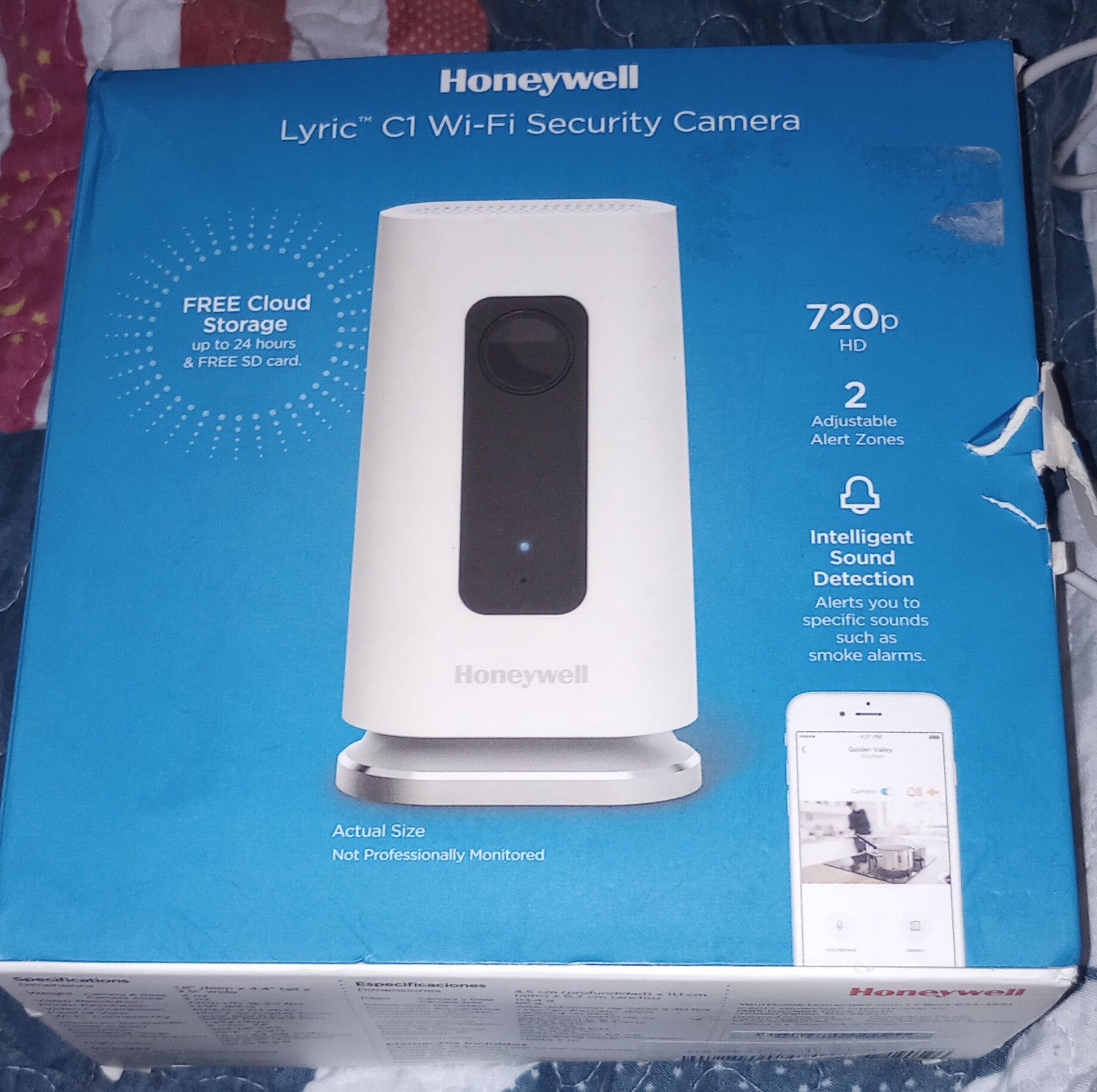 Honeywell Lyric C1 Wi-Fi 720p Security Camera, Sound Detection, Cloud Storage