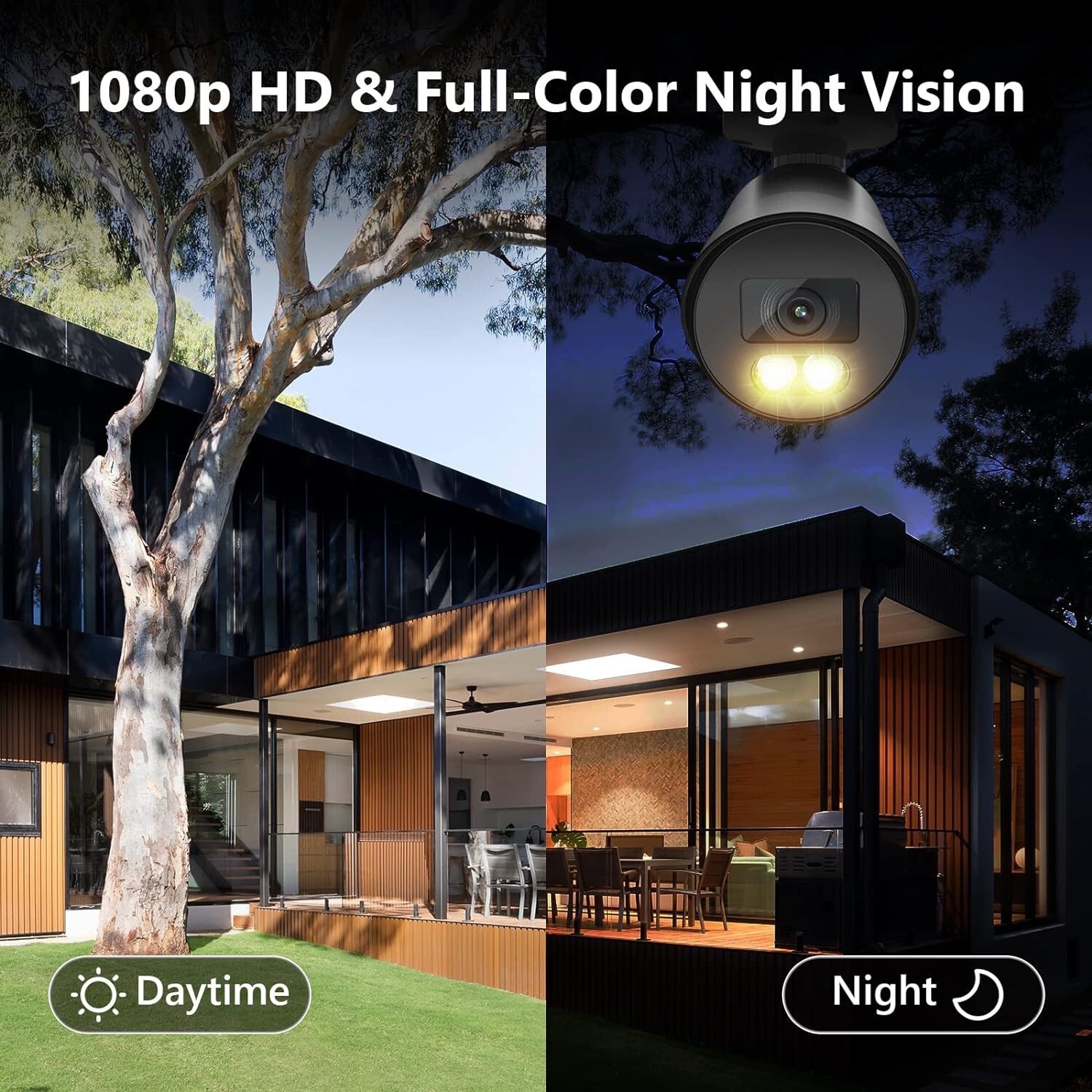 DICAFFE-8CH-1080P Home Wired 1TB HDD DVR IP66 Waterproof Security Camera System