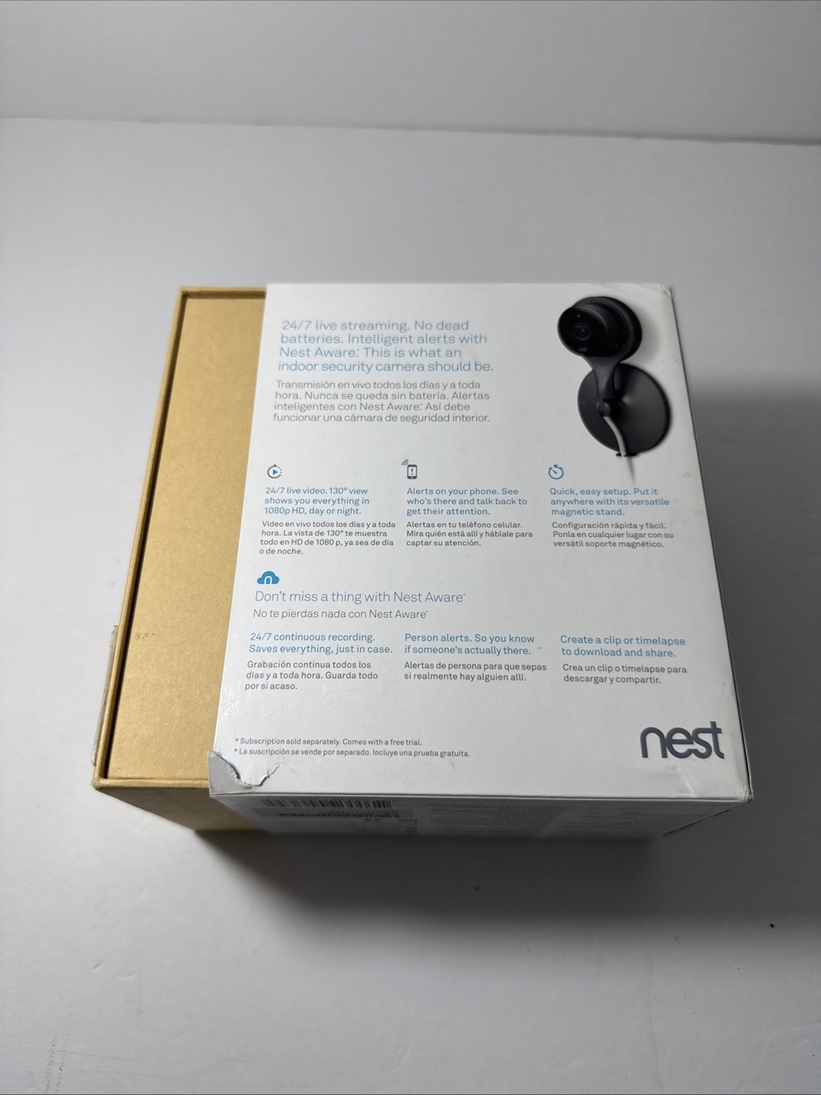 Google Nest Cam (NC1102ES) Indoor A0005 Camera Black Good Working Condition