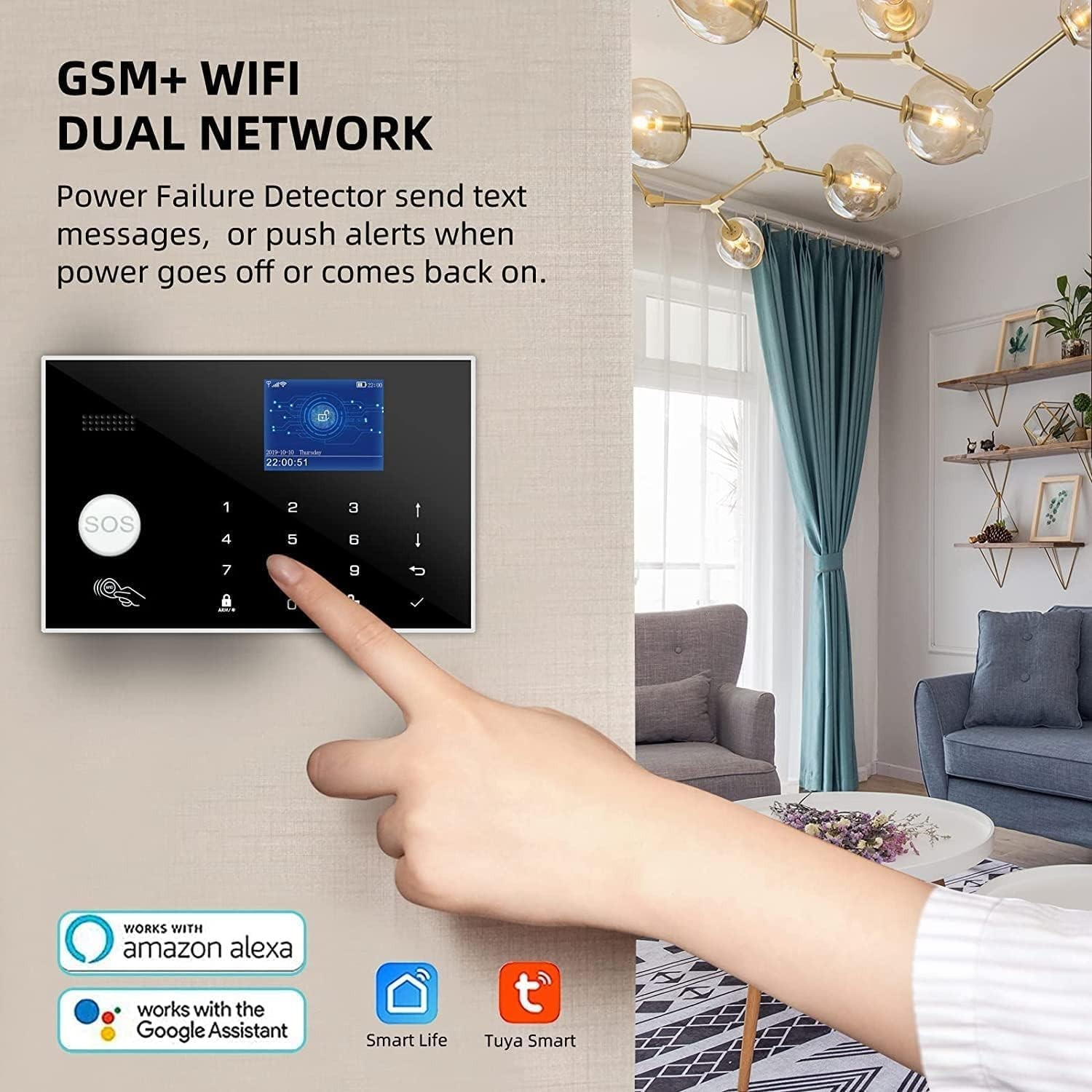 Wifi and 3/4G GSM Home Burglar Security Alarm System Auto Dial with Smart Life a