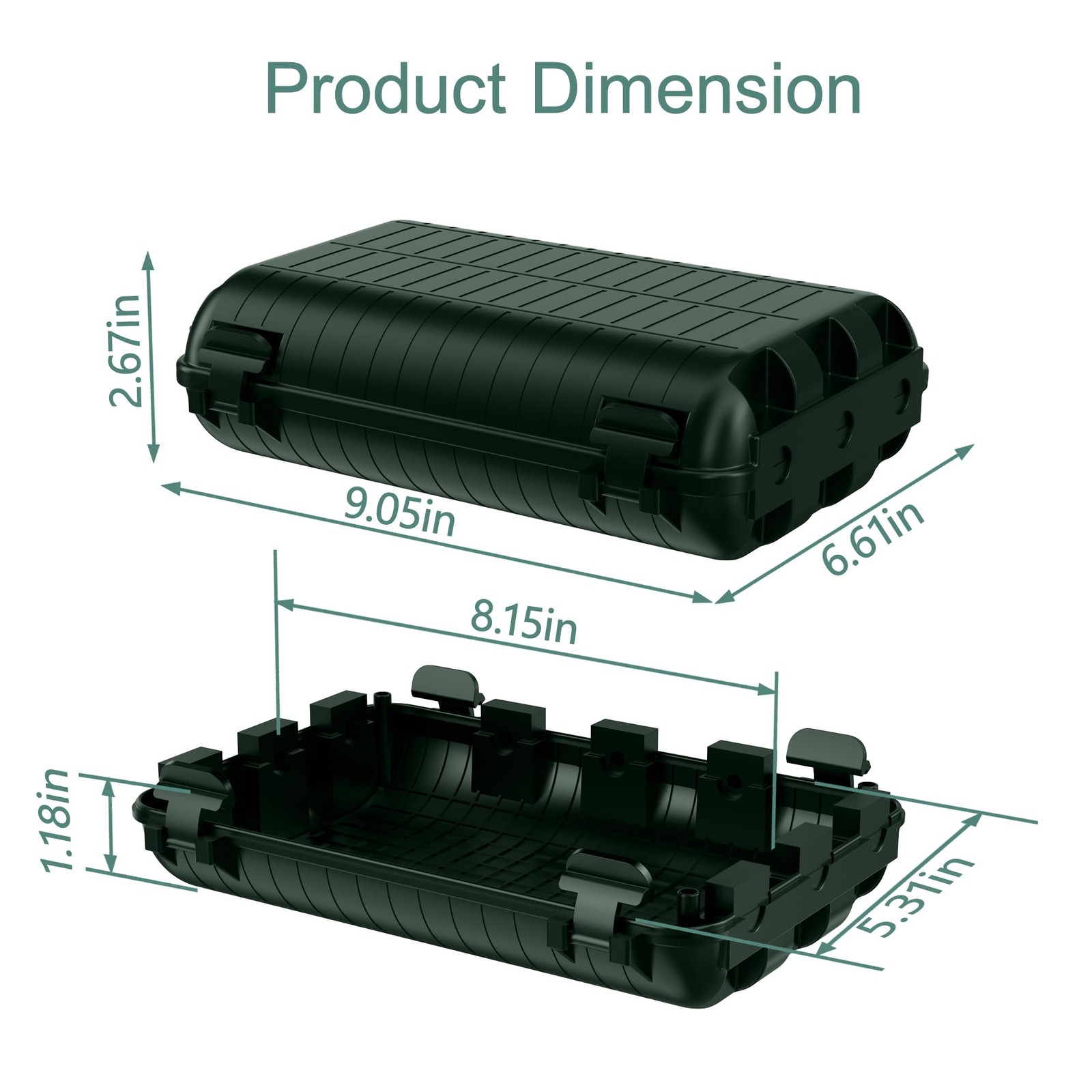 Outdoor Waterproof Electrical Box, Large Extension Cord Cover Green