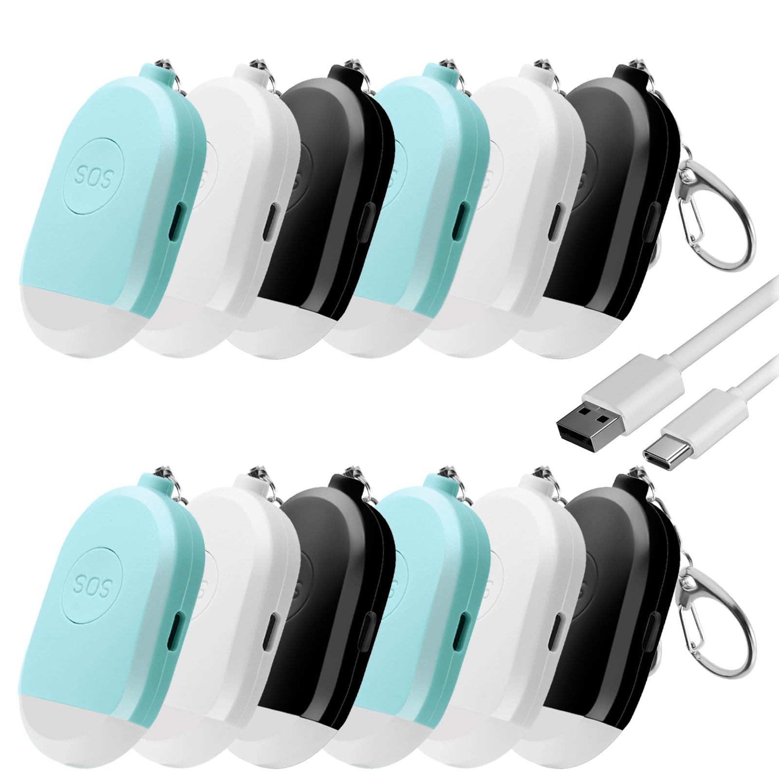 Personal Safety Alarm for Women, 12 Pack 140DB Self Defense Keychain Alarm wi…