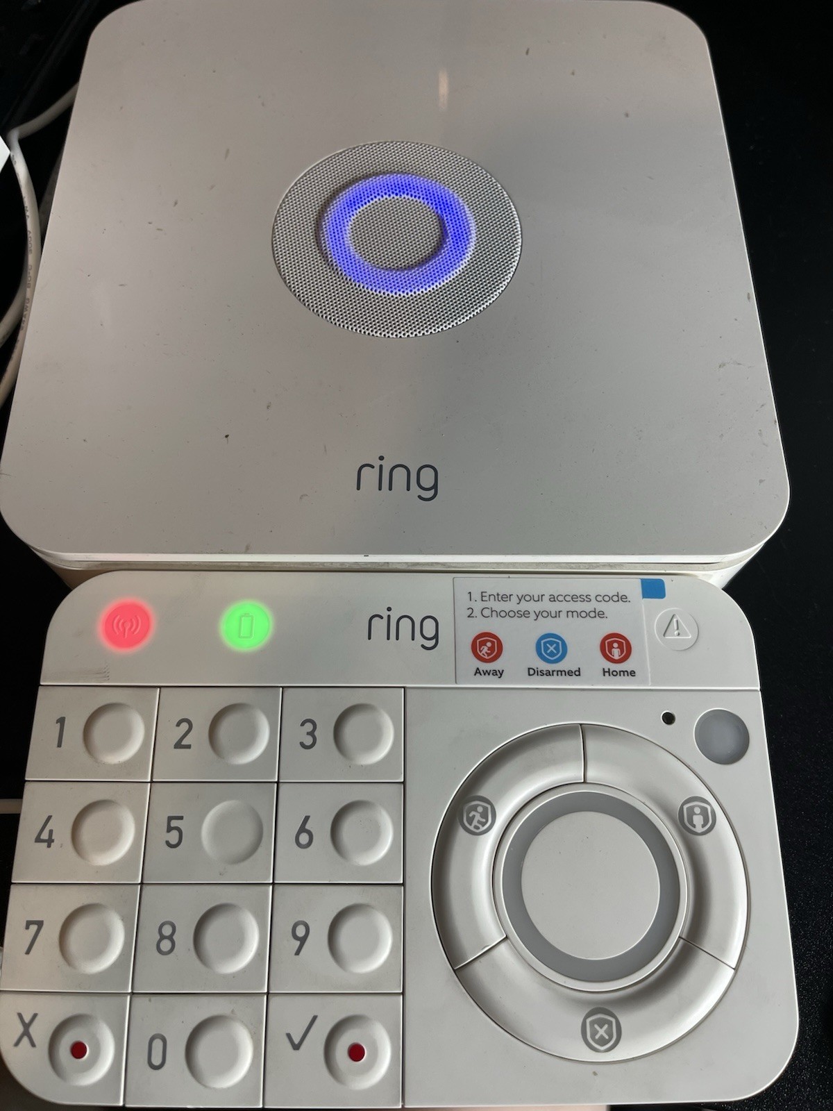 RING Z WAVE PLUS 4HB1U90EN0 Alarm System Base Station w/ Power Supply & Keypad