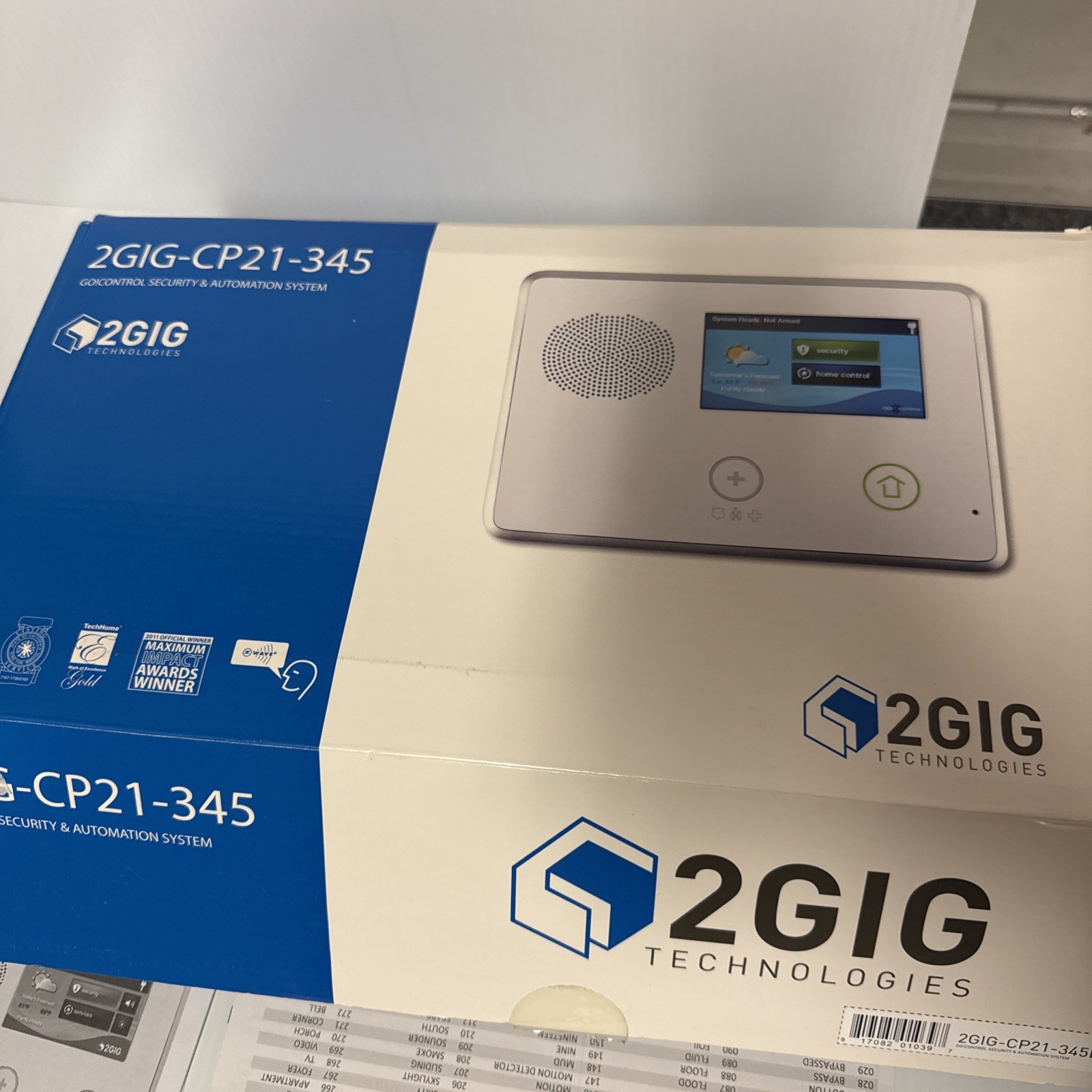 2GIG 2GIG -CP21-345E Security and Home Automation Control Panel