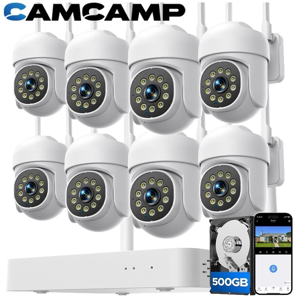 5G/2.4G WiFi Wireless Security Camera System 2-Lens Dome Cam with Auto Tracking