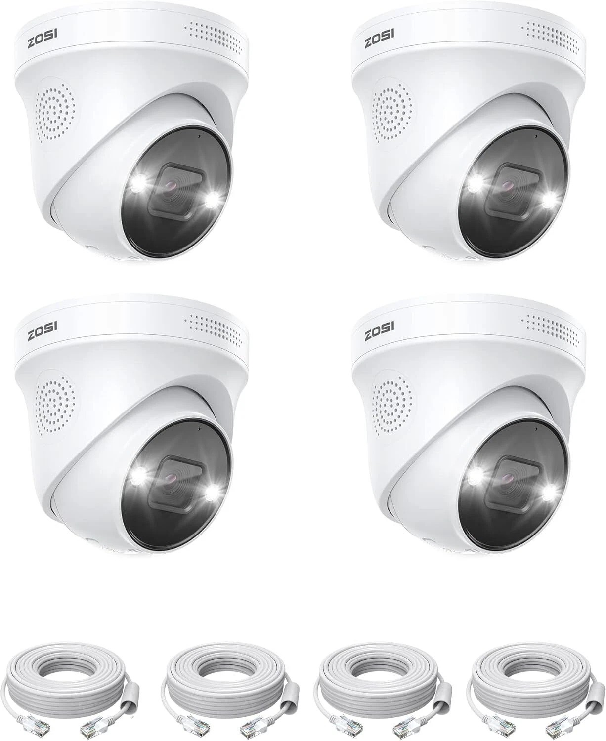 ZOSI 3K 5MP Dome Add on IP POE Security Camera Person Vehicle Detect 2 Way Audio