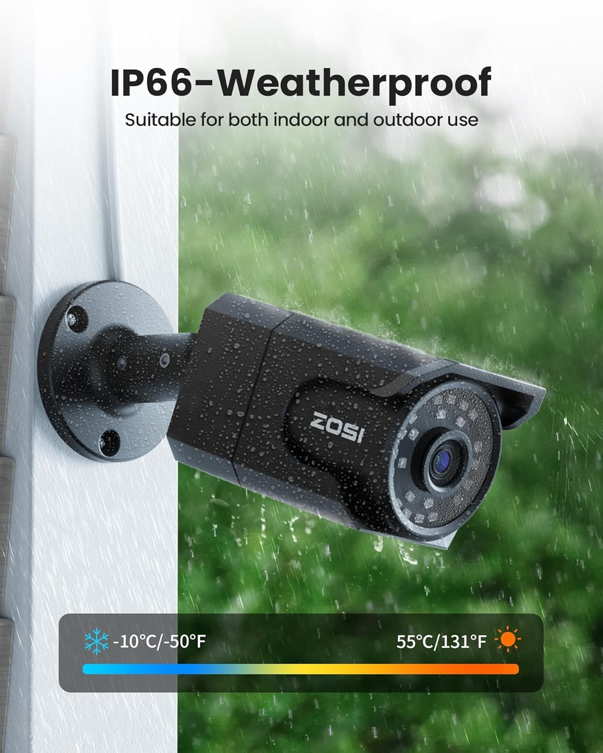 ZOSI 4K 16CH 16 x 8MP PoE IP Security Camera System Human Detect IP66 4TB Audio