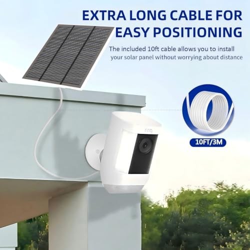 Solar Panels for Camera outdoor wireless (New Generation) 5W 5V 2piece White