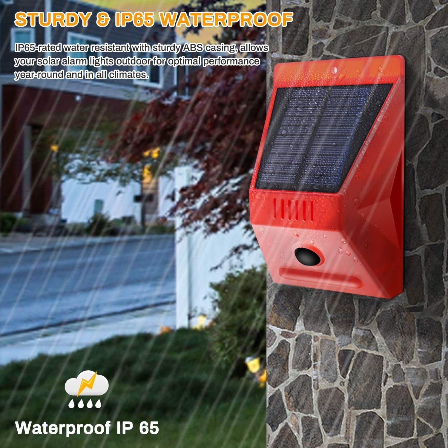 Solar Motion Sensor Alarm Outdoor,Solar Alarm Motion Detector with Sound, 129…