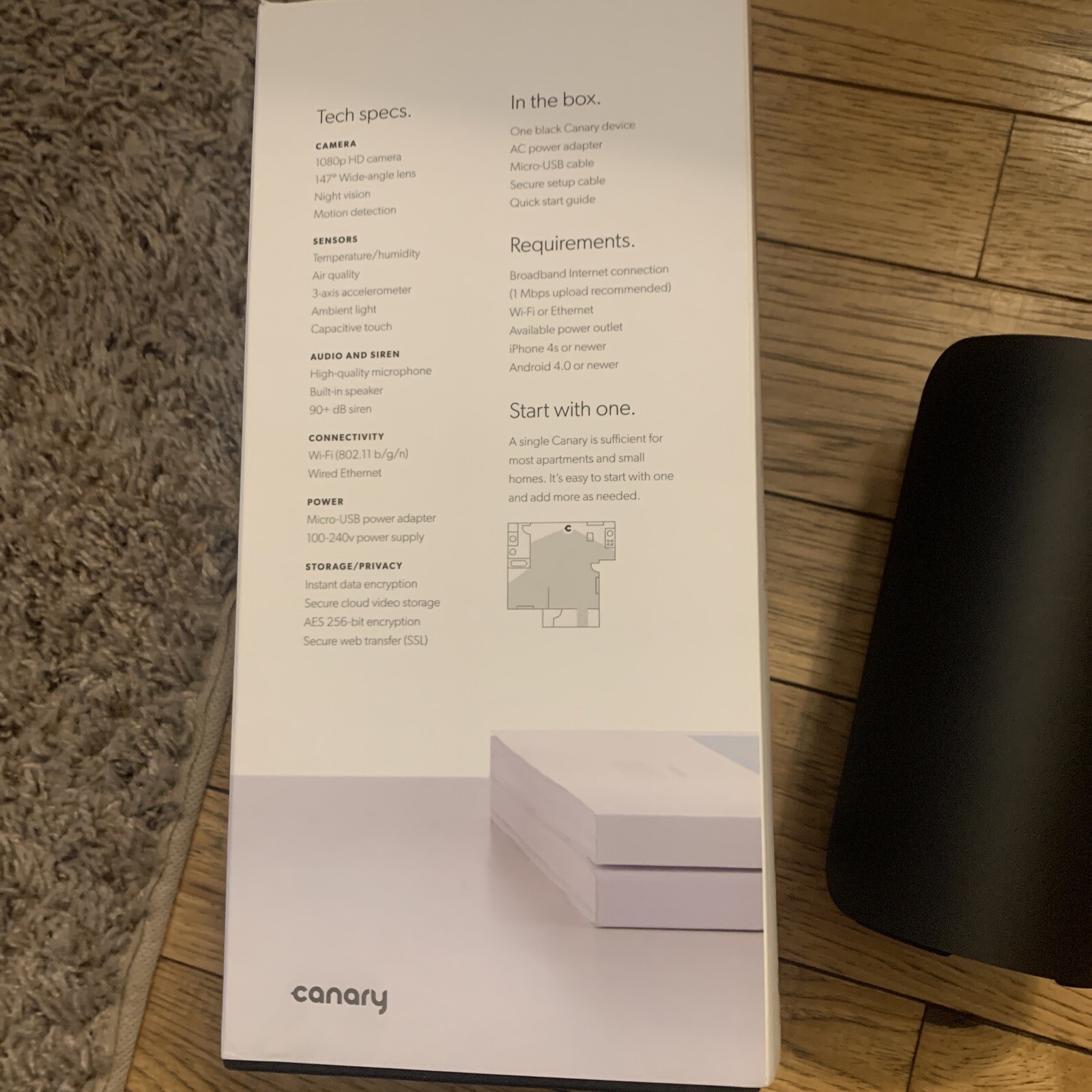 Canary Pro All-in-One Home Security Device, With Air Quality Meter – Black