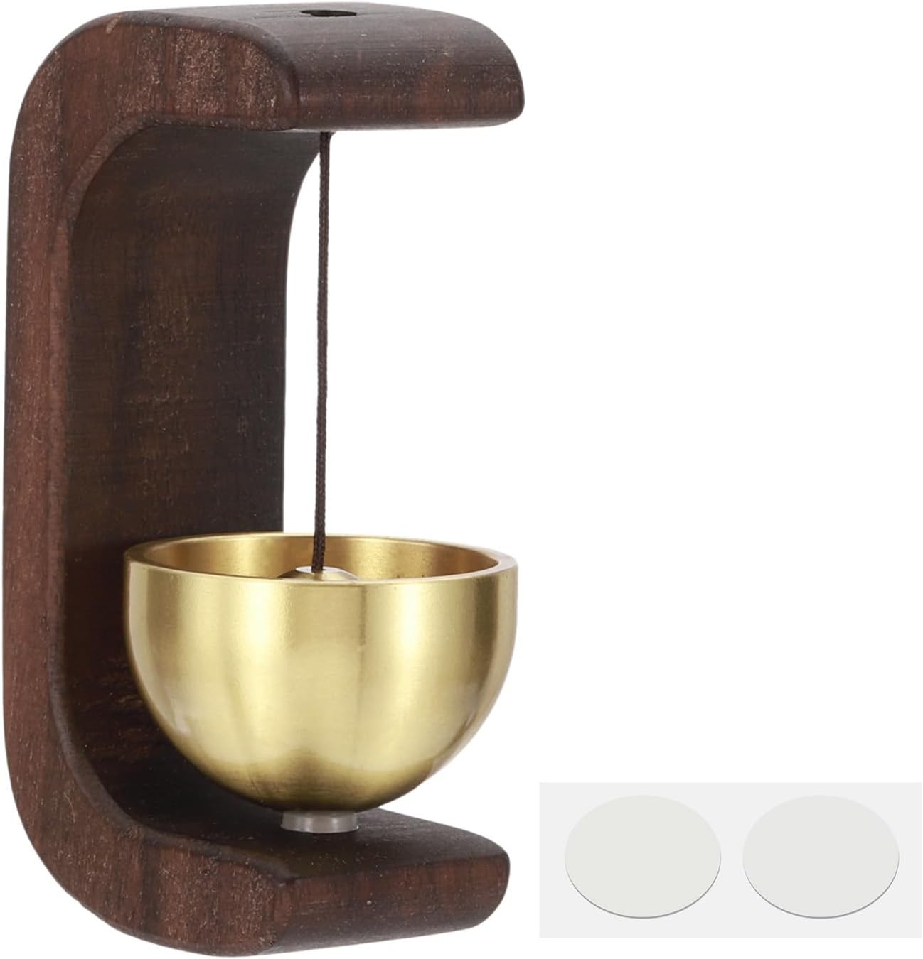 PATIKIL Shopkeepers Bell, Wood Door Chime Hanging Magnetic Bell Brown