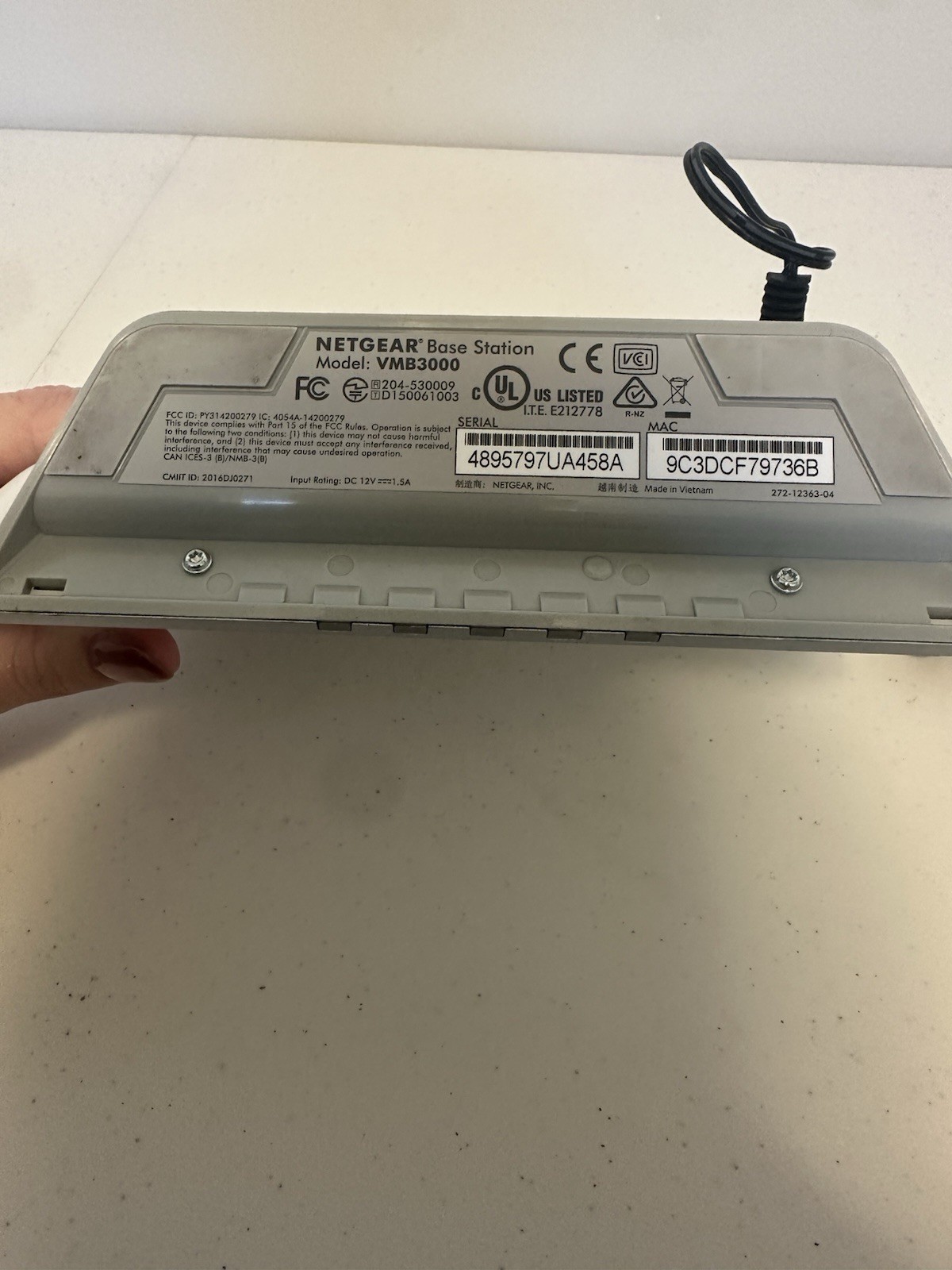 NETGEAR VMB3000 Arlo Base Station with Power Adapter