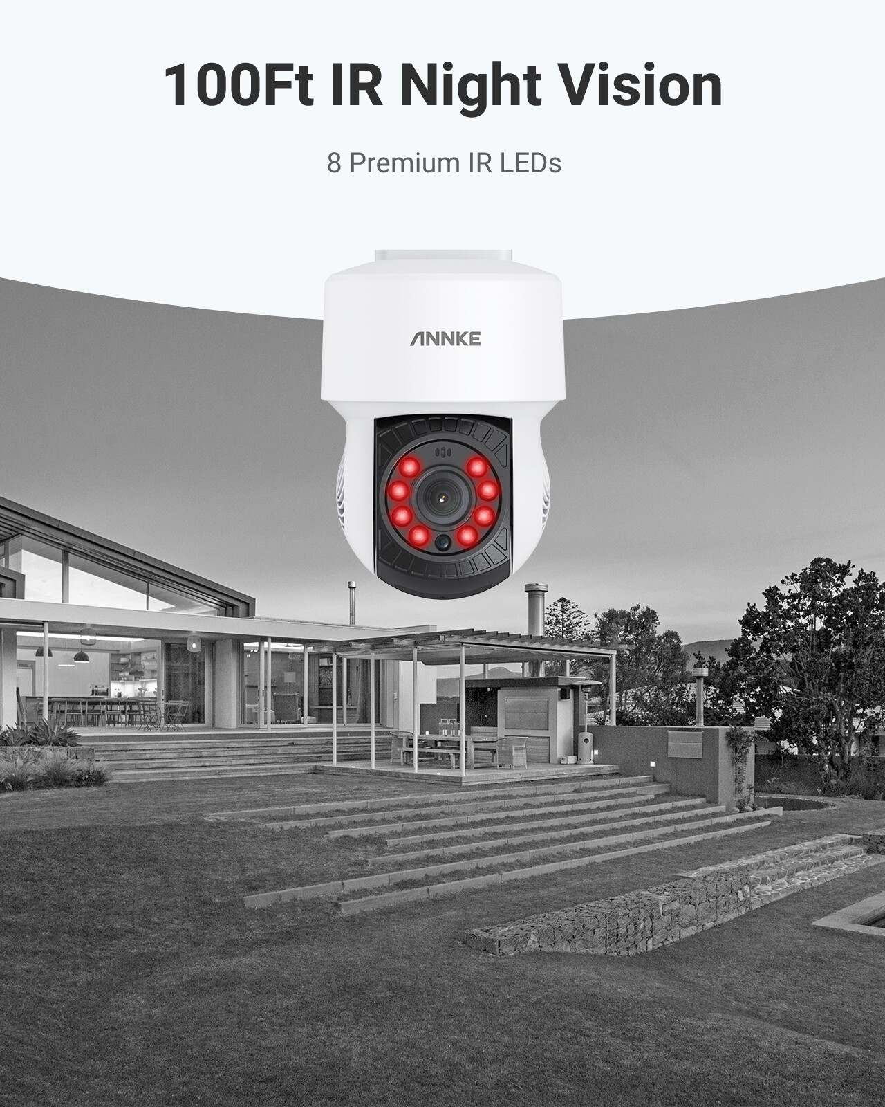 ANNKE HD 1080P Video CCTV Security Camera 2MP 350° Pan&Tilt Outdoor Night Vision
