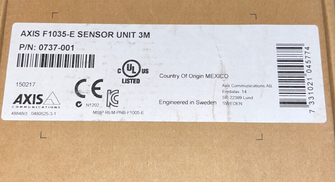 Axis F1035-E Sensor Unit 3M P/N 0737-001