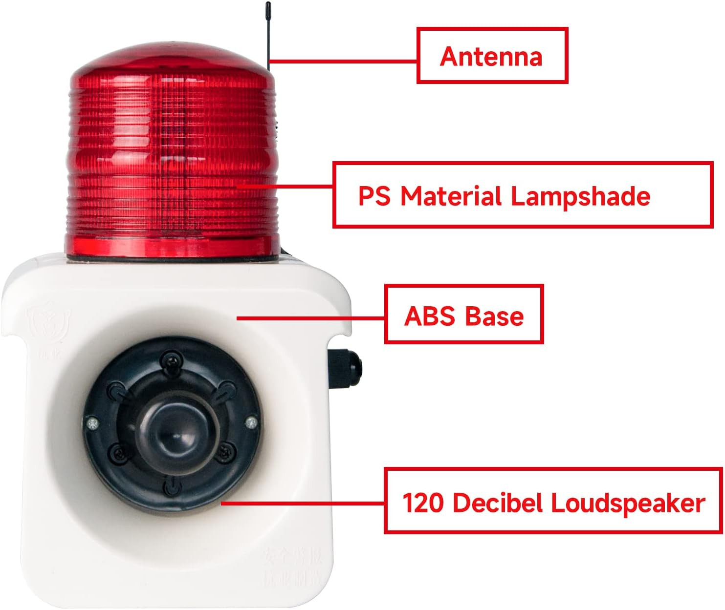 YASONG SLA-800Y Wireless Remote Control Alarm Siren(2Km/1.24 Mi), LED Strobe War