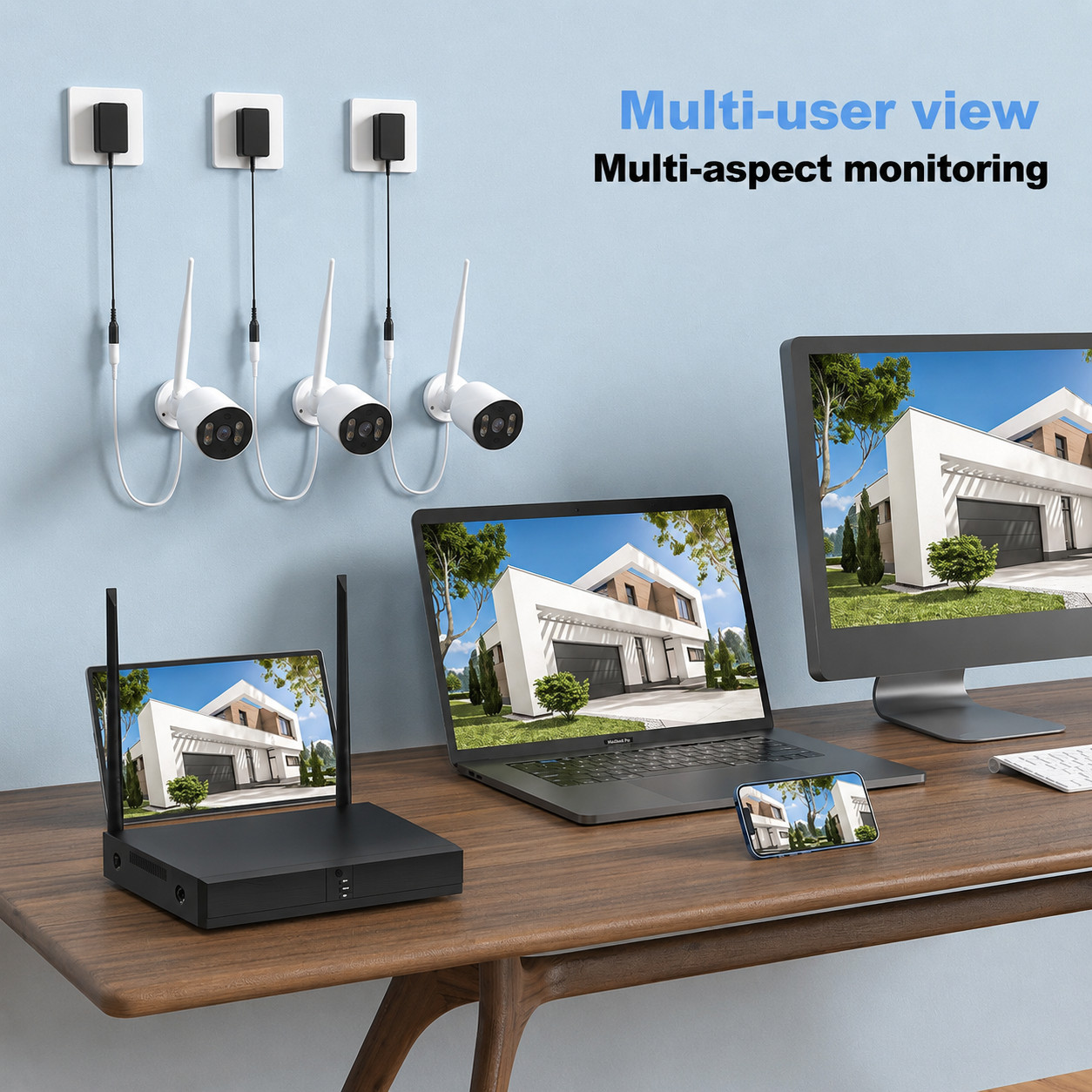 TOPVISION 8 Channel NVR Security System with (3) 1080P WiFi Camera (6026HEC-XMW)