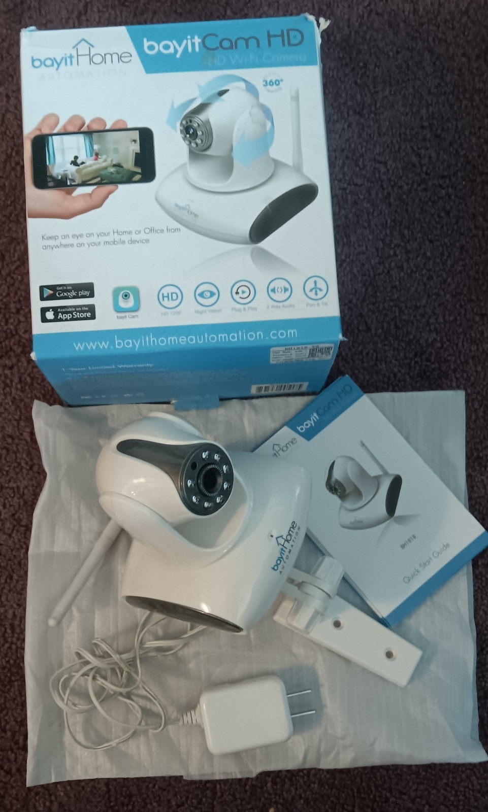 Bayit Home Automation BH1818v2 WiFi Internet Surveillance Camera w/ Night Vision