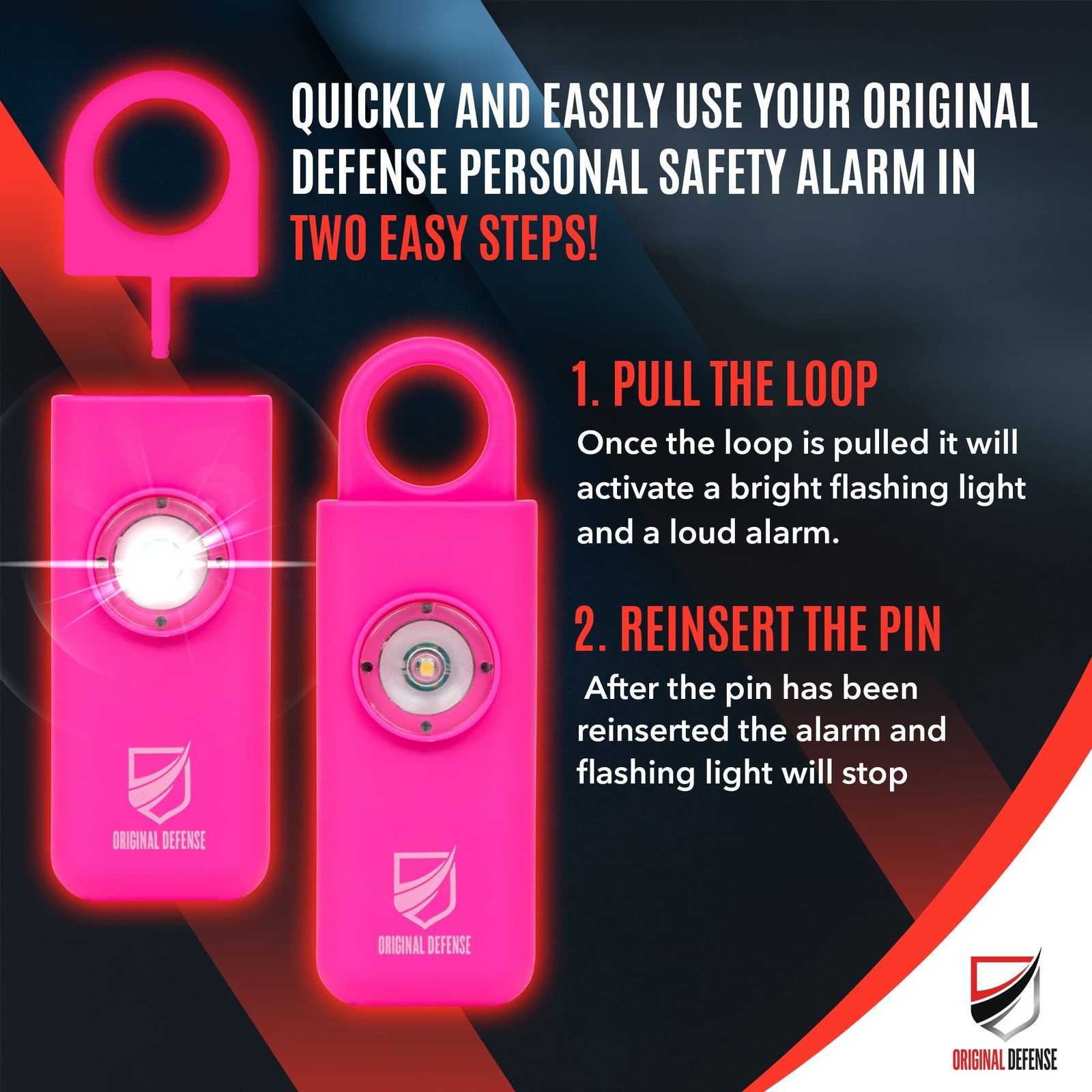 ® Siren -Alarm – 130 dB Keychain Alarm with Strobe Light for , Children, and …