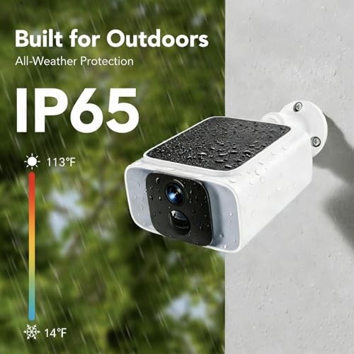 Solar Security Camera Outdoor, 2.4 & 5GHz WiFi Outdoor Security Camera 4MP