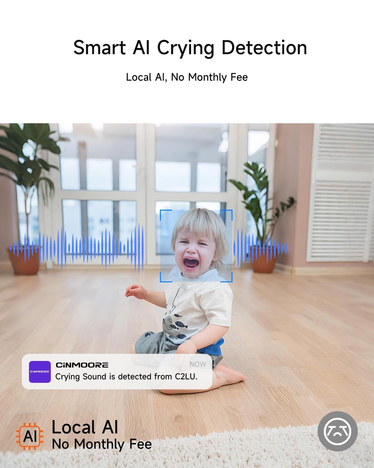 4 Pack 2.5K Cameras for Home Security, Non-Subscription AI White