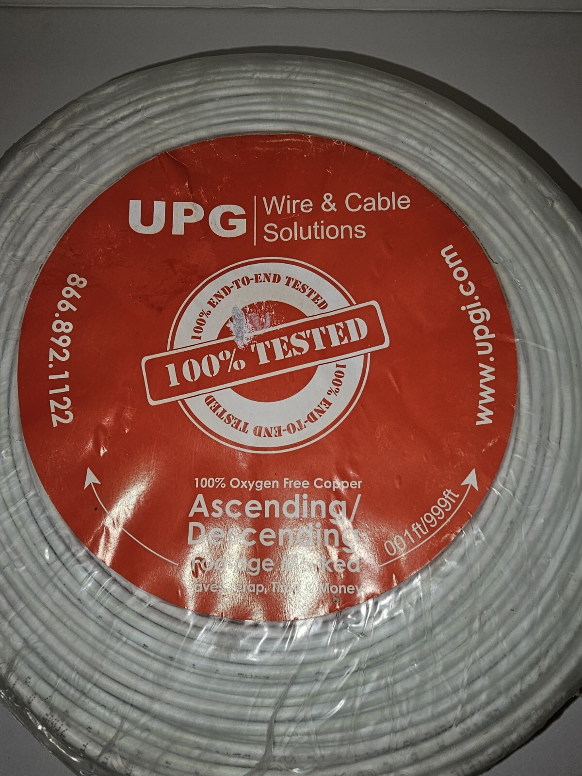 500′ UPG 22-Gauge 4-Conductor Solid TYPE CMR Security Wire 6 lbs.