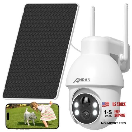 2K Solar Security Camera Wireless Outdoor, 360° Pan/Tilt Color 1 Pcs-White