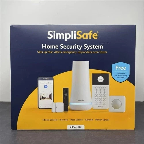 SimpliSafe Smart Home Security System (7-Piece Kit) – Base Station, Keypad-NEW