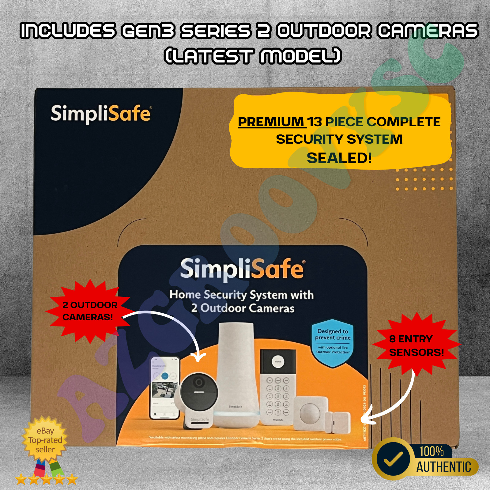SimpliSafe 13 Piece Home Security System SERIES 2 Outdoor Cameras LATEST SEALED!
