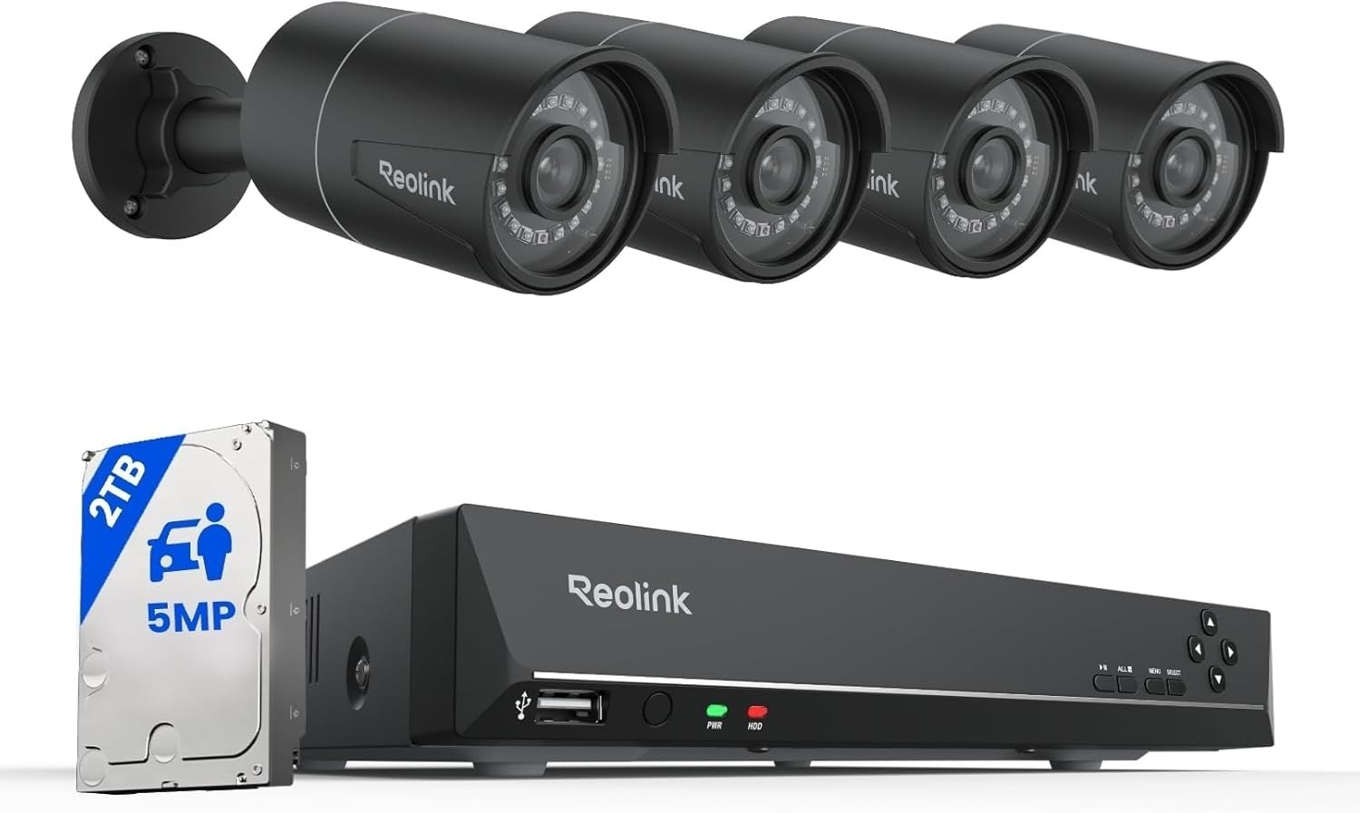 Advanced 5MP PoE Security Camera Set with Smart Person Detection & Night Vision
