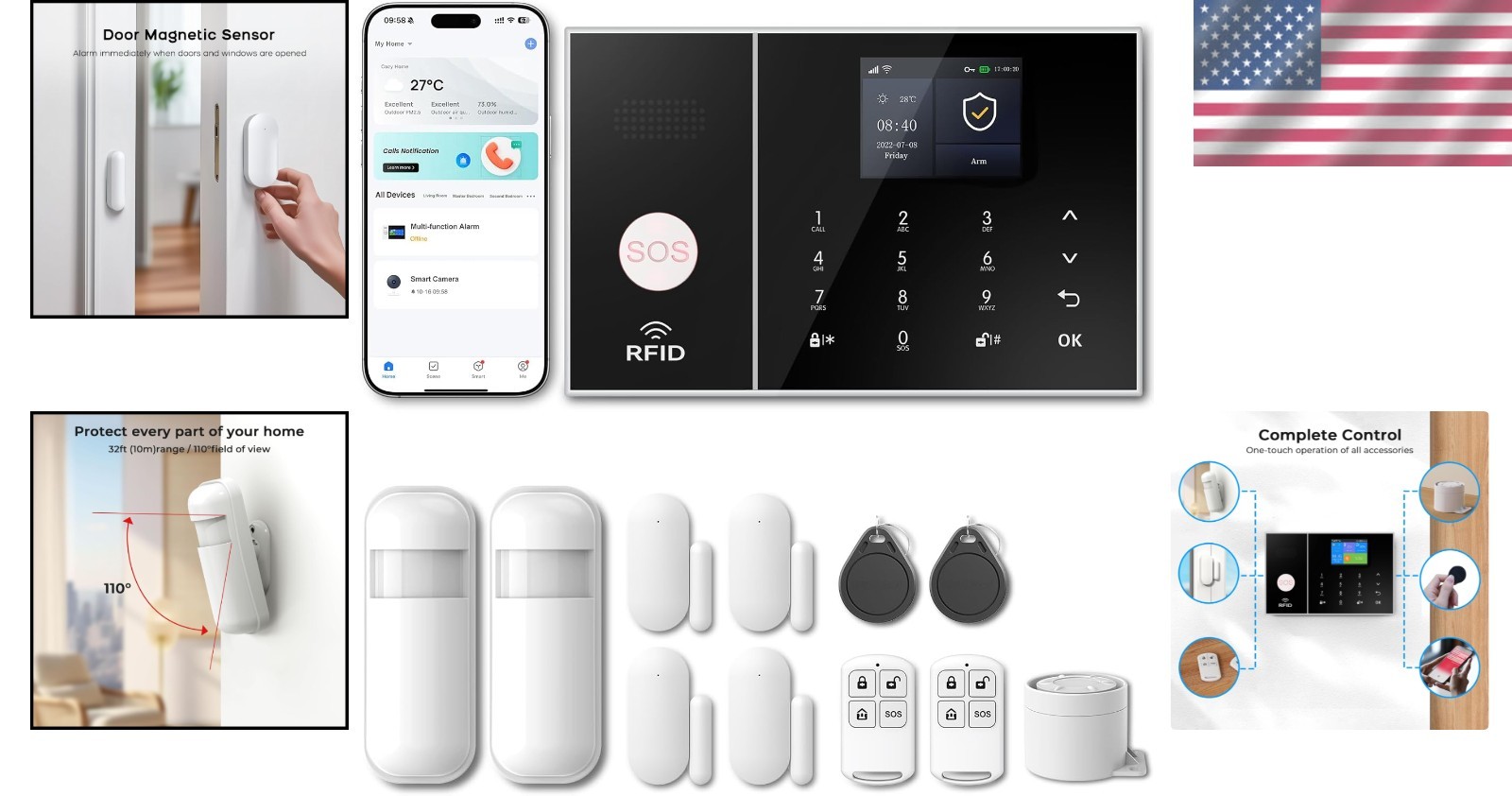 Expandable Security Alarm System: Connect Up to 100 Sensors for Total Safety