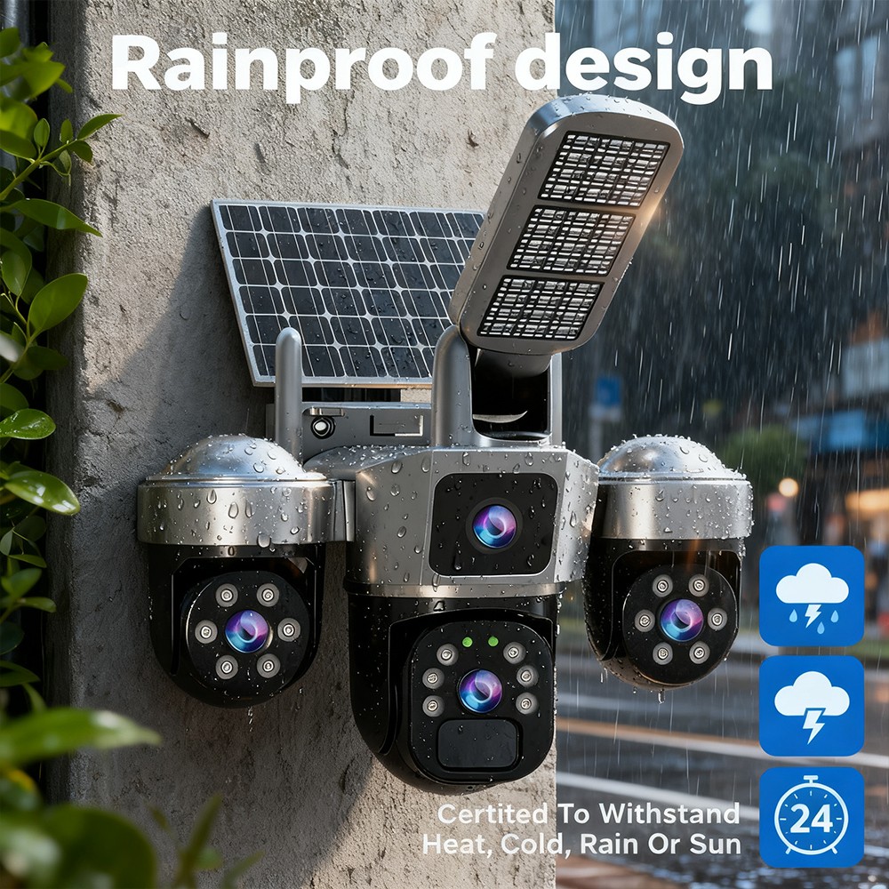 Solar Battery Powered Wireless WiFi Home Security Camera System Outdoor Pan/Tilt