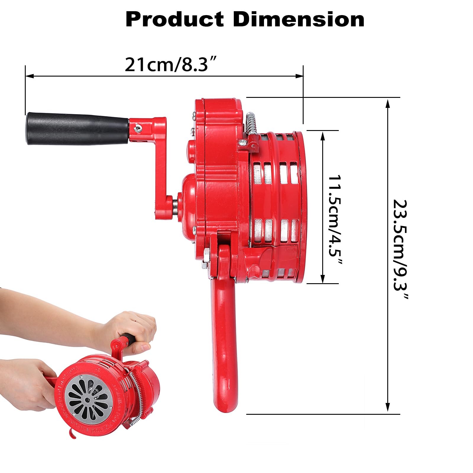 Hand Crank Siren Manual Operated Air Raid Siren with Foldable Handle for Spor…